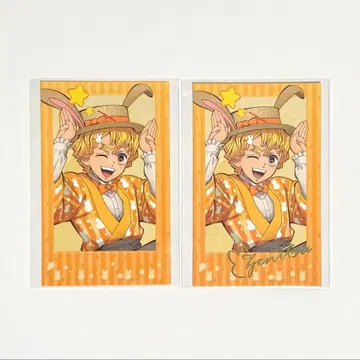 귀멸의 칼날 AGF 토끼 해 폴라로이드풍 카드 아가츠마 젠이츠 금박