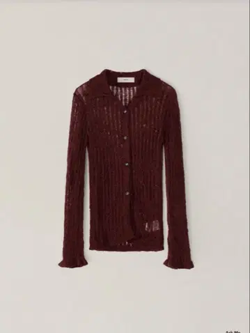 ohotoro 페더 데미지 가디건 와인