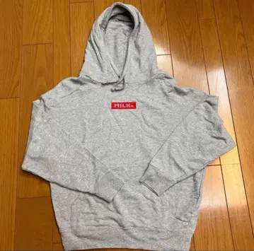 MILKFED 그레이 후드 부착 후드티