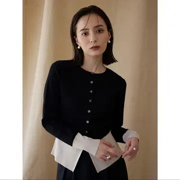 anuans 페플럼 니트 가디건