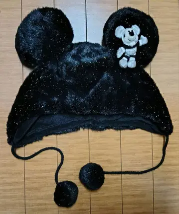 디즈니 리조트 미키 팬캡 블랙 라메 봉제 인형 포함