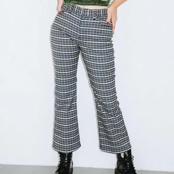 X-girl 체크 플레어 팬츠