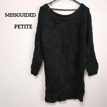 MISSGUIDED PETITE 블랙 니트 스웨터 여성용