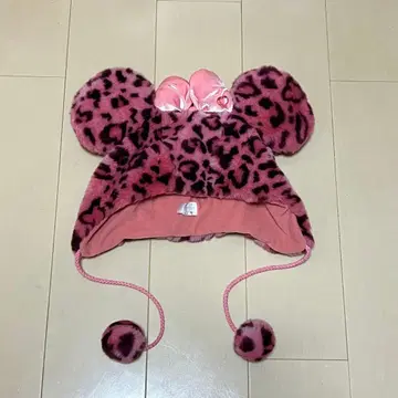 레오파드 무늬 팬캡 핑크 디즈니