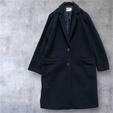 [레트로걸] 롱 체스터 코트 아우터 가을/겨울 네이비 M