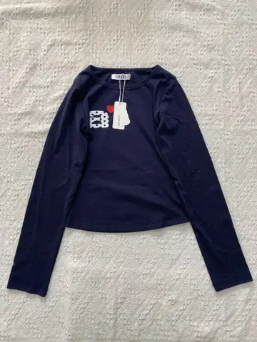 [ 새상품 ] aeae 네이비 긴팔T셔츠 폴카 도트 프린트