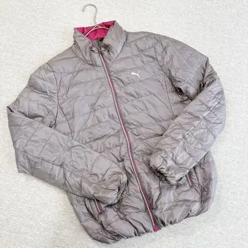 푸마 다운 자켓 아우터 로고 자수 그레이 사이즈 0