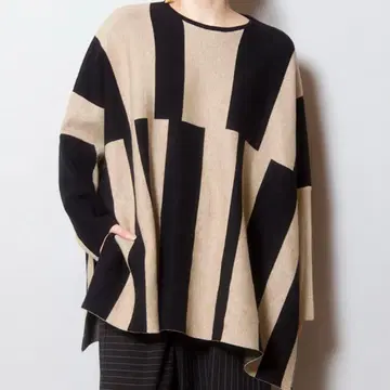 오즈모시스 자카드 와이드 니트 풀오버