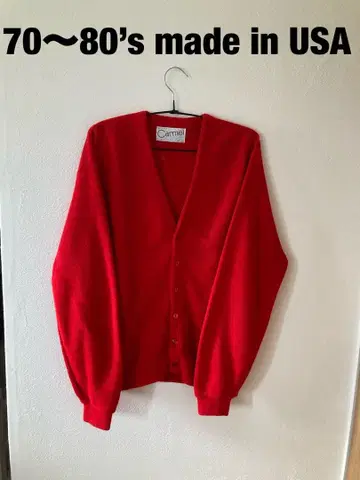 VINTAGE 빨간색 가디건 70~80년대