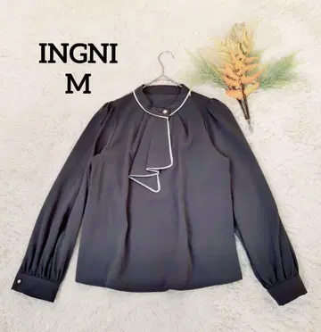 잉그 여성용 긴팔 보타이 트로미 블라우스(M) 펄 핑 그레이