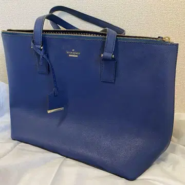 케이트 스페이드 파랑 가죽 토트백