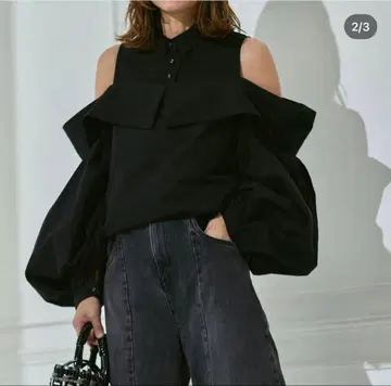 RIKO 도쿄 우이로 셔츠 오프숄더 셔츠