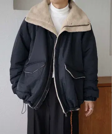 하이넥 리버서블 블루종