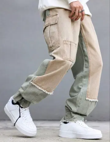 카고 팬츠 베이지 투톤