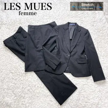 레뮤 아오키 팬츠 스커트 수트 셋업 3세트 스트라이프