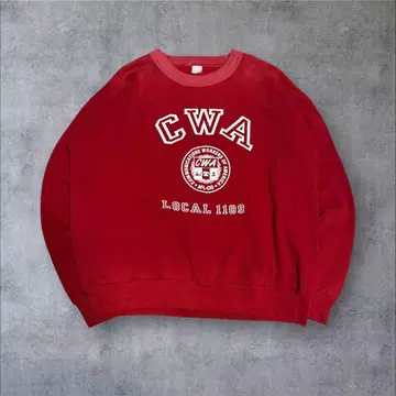 미국제/오니 페이드 & 보로 90s 크루넥 트레이닝복 레드