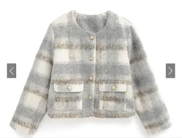 GRL 체크 무늬 샤기 자켓[gn358]