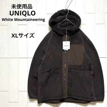미사용품 유니클로 화이트 마운티니어링 풀 집업 보아 후드티 XL