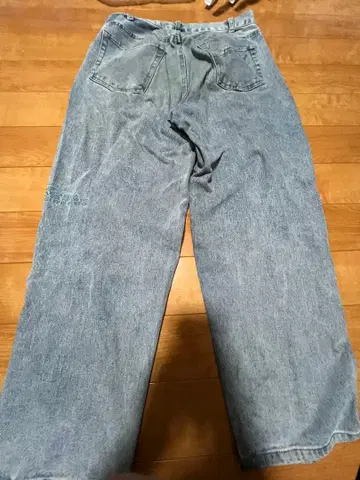 겐자이 더블니 배기 팬츠 데님