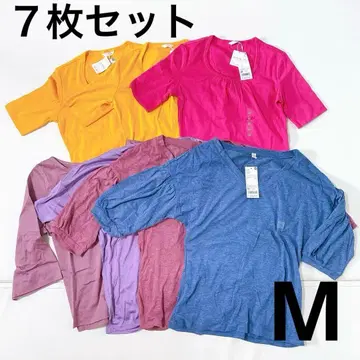 7장 묶음 판매 유니클로 플라이스 개더 스쿱넥 T 실크 100%