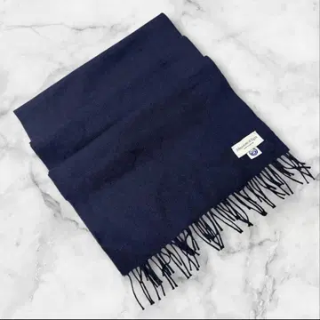 존스톤스 미들 사이즈 머플러 180 x 35 네이비 구형 택 레어 울