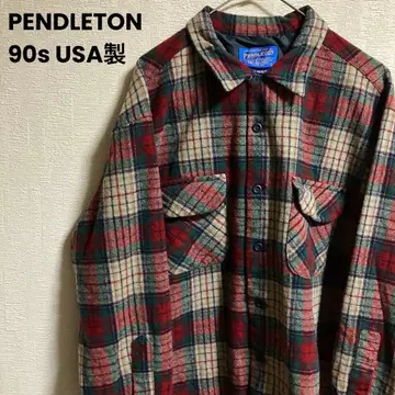 90s USA제 PENDLETON 체크 보드 셔츠 울