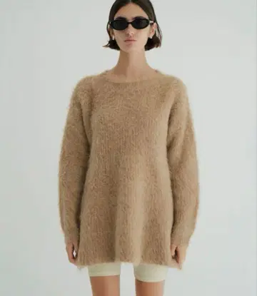 CLANE BOAT NECK SHAGGY KNIT ONEPIECE