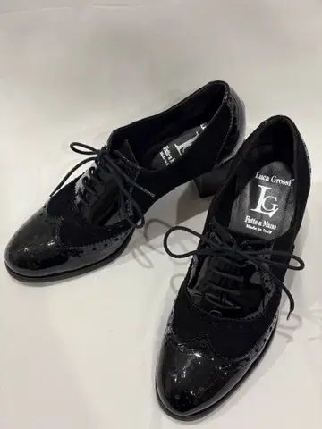 새상품급 Luca Grossi 레이스업 슈즈 윙팁 블랙