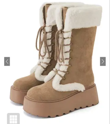 [ 미사용 새상품 ] 스웨이드 무스탕 레이스업 부츠