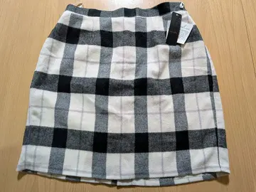 INCEDE 체크 무늬 미디 스커트