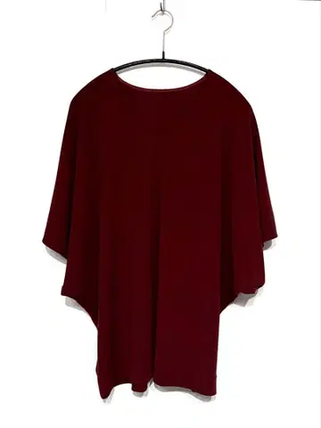 버건디 V넥 돌먼 슬리브 셔츠 9호