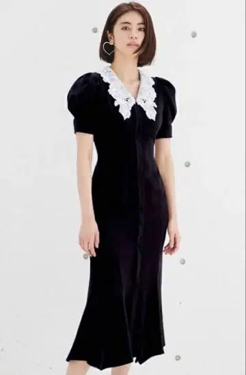 스나이델 자수 칼라 머메이드 원피스