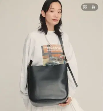 지나시스 빅 숄더백 블랙