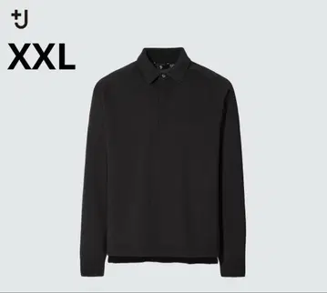 유니클로 J 메리노 블렌드 니트 피케 셔츠 긴팔 블랙 XXL