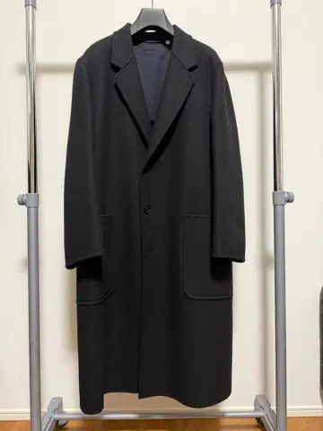 유니클로 U 더블 페이스 오버코트 블랙 M 사이즈