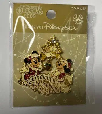 레어 레트로 도쿄디즈니씨 크리스마스 핀 배지 2009