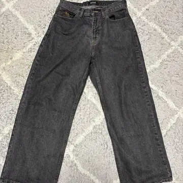 XLARGE 다크 그레이 와이드 레그 데님 팬츠