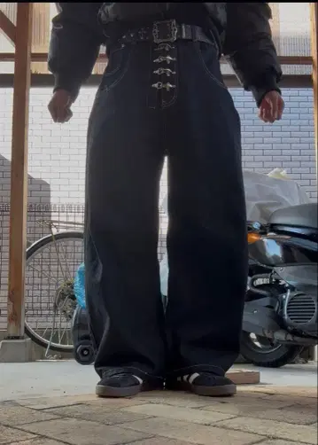 DND4DES 리지드 데님 와이드 데님 팬츠 스터드 y2k opium