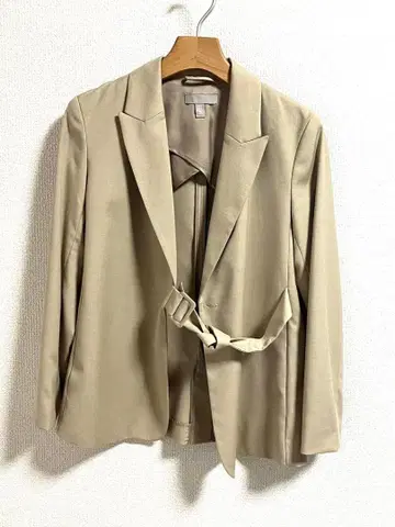 H&M 미사용 베이지 테일러드 자켓 허리 벨트 포함