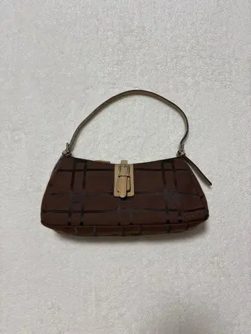 [ 새상품급 ] iCB 브라운 체크 무늬 핸드백