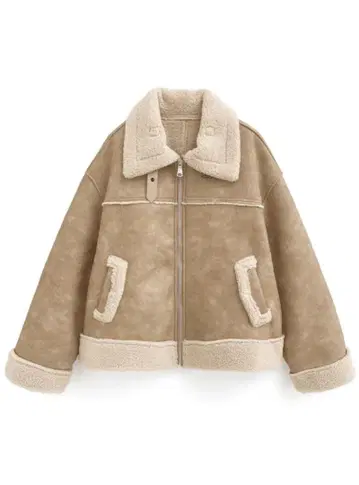 그레일 옷깃 2Way 무스탕 자켓 택 포함 미사용