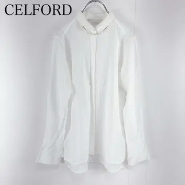 CELFORD 펄 참 포함 셔츠 사이즈 36 화이트