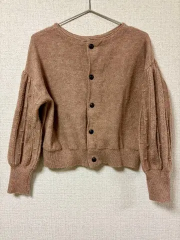 SamansaMos2 사만사 모스모스 베이지 퍼프 슬리브 가디건