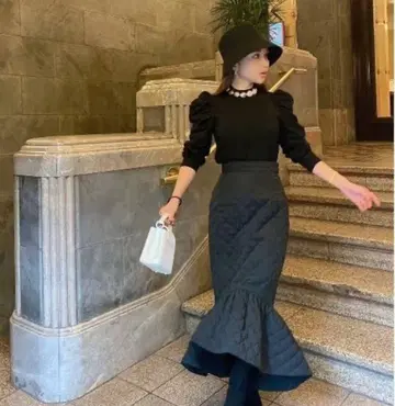 에이미 이스트 월 머메이드 스커트 S 블랙