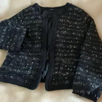 SHIPS 노카라 자켓 블랙 프릴 포함