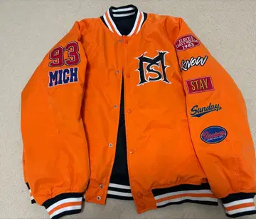 리버서블 바시티 자켓 오렌지/블랙