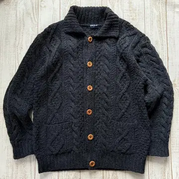 90's 유니클로 아란 가디건 피셔맨 니트