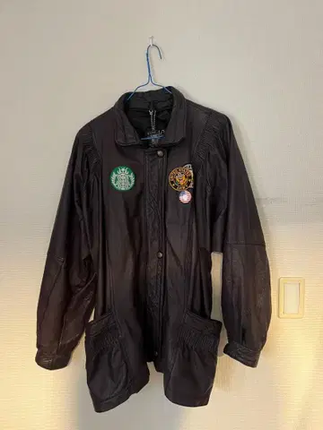 리메이크 패치 가죽 자켓