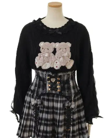 LIZLISA 트윈 베어 니트탑