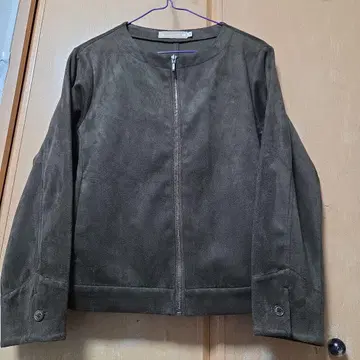 크로커다일 CROCODILE 노카라 스웨이드 재질 지퍼 자켓 M